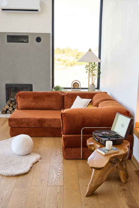 Atelier Del Sofa Kanyon - Sofá-cama de esquina Rojo azulejo